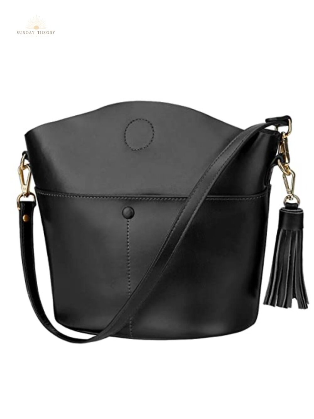 Genuine Leather Crossbody Bucket Bag Small Handbag
